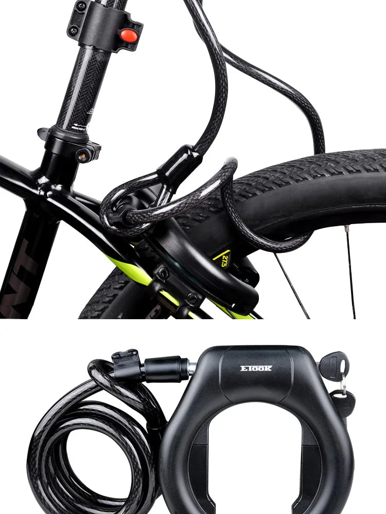 ETOOK Bike Horseshoe Lock - Anti-Theft Hardened Steel Pipe, Portable High Safety Road & Mountain Bicycle Lock