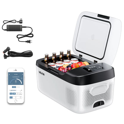 SucceBuy 15L Portable Car Fridge Freezer - 12V/24V Mini Compressor Cooler for RV Camping Travel and Outdoor Use