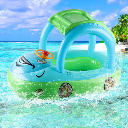 Car Shape Pool Float - Fun Swimming Ring Beach Toy for Kids & Adults