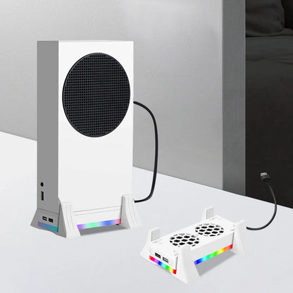 Xbox Series S Console Cooling Fan Holder — 3-Gear Adjustable Cooling System with Color Lights