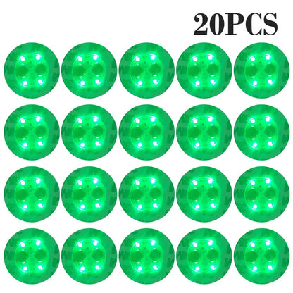100-Pack LED Tableware Mats & Luminous Cup Stickers — Colorful Flashing Bottle Coasters for Bar, Stall, and Party Lighting