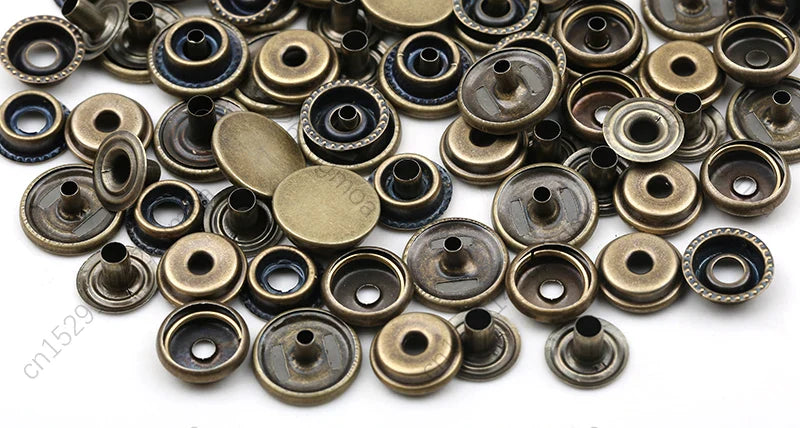 10mm, 12.5mm & 15mm Stainless Steel Snap Fasteners – Sewing Buttons for Clothing, Jackets & Leather Crafts
