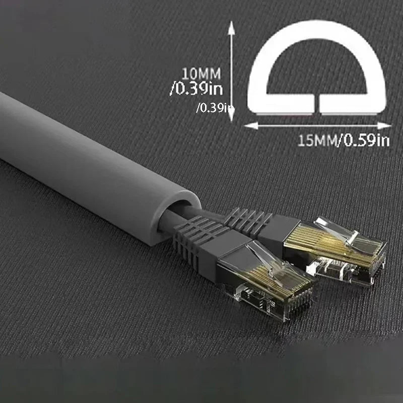 Cable Management Sleeve - 118" Self-Adhesive PVC Cord Hider for Wall & Floor, Insulated Wire Cover