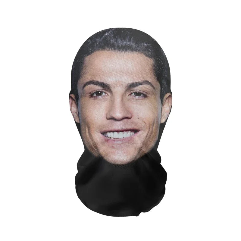 3D Printed Full Face Mask – Elastic Mesh Cosplay Hood for Men & Women, Party & Novelty Costume Prop