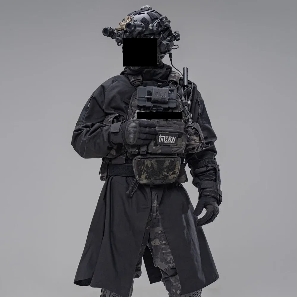 Polyester-Cotton Long Tactical Trench Coat – Hooded Outdoor Hunting & Cosplay Jacket