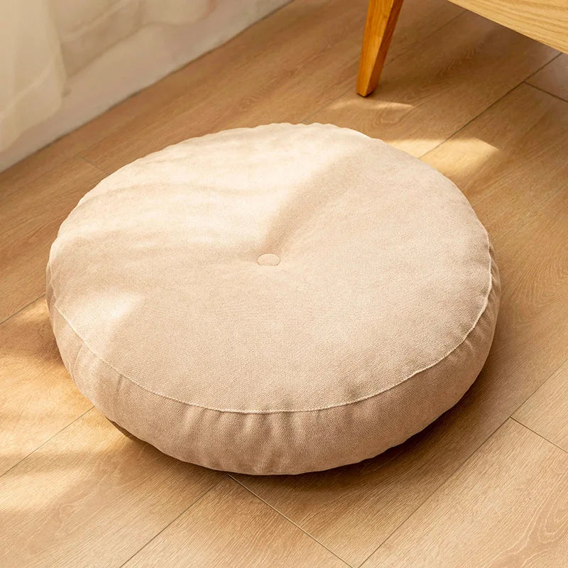 Solid Color Floor Seat Pillow – Round Meditation & Yoga Cushion for Sofa, Bed, Car Seat, and Pouf Mat
