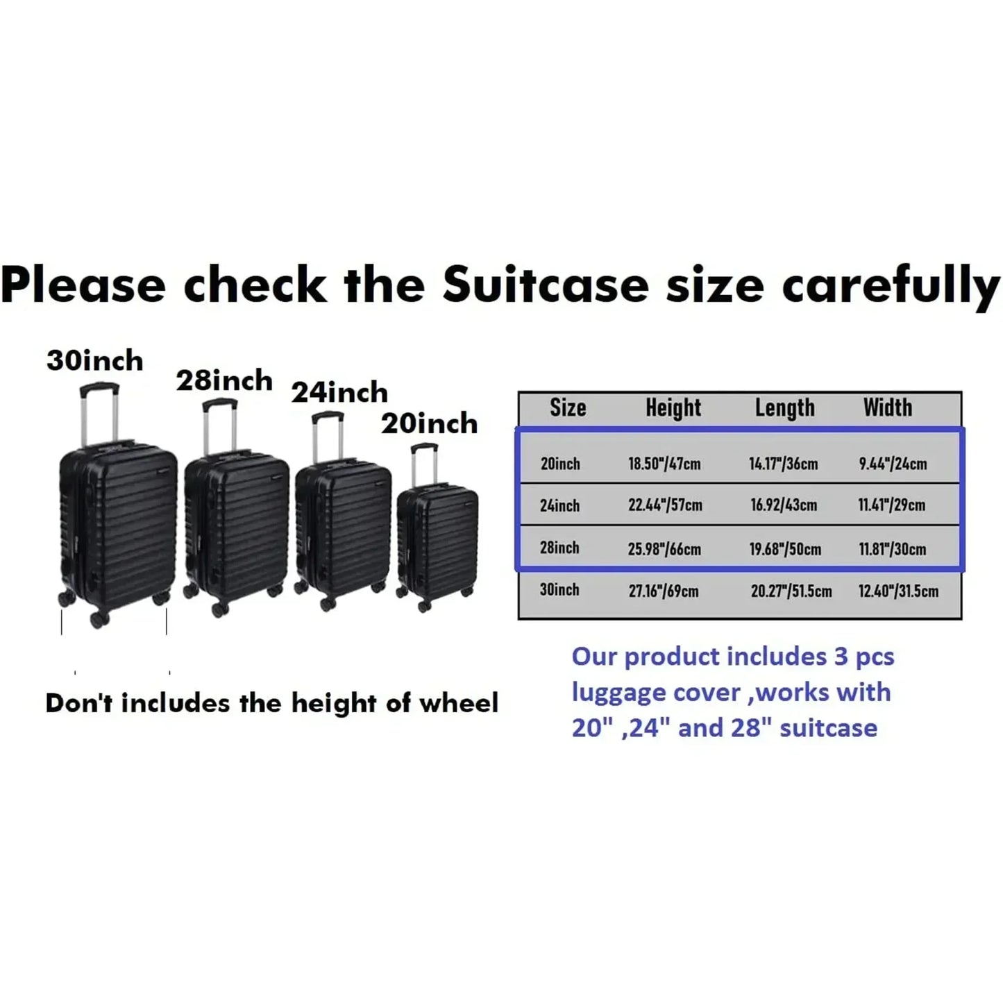 Full Transparent Luggage Cover – Waterproof, Dustproof, Durable PVC Suitcase Protector for Travel