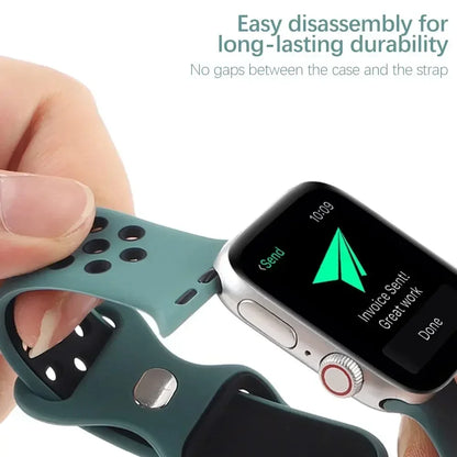 Silicone Strap for Apple Watch - Sports Bracelet for 38mm, 40mm, 41mm, 42mm, 44mm, 45mm, and Ultra 49mm, Compatible with iWatch 8, SE, 7, 6, 5