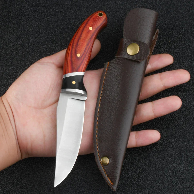 7.5-Inch Multi-Purpose Knife – Stainless Steel with Color Wood Handle – Ideal for Home Kitchen, Outdoor Camping, and Barbecue