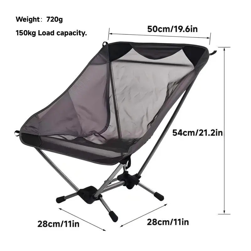 WESTTUNE Ultralight Camping Chair - 780g Lightweight Aluminum Mesh Chair for Backpacking, Hiking & Travel