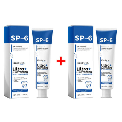SP6 Probiotic Whitening Toothpaste – Stain Removal, Fresh Breath & Yellow Teeth Reduction for Daily Oral Care