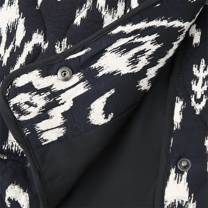PB&ZA 2024 Spring Women's Fashion – Elegant Short Quilted Jacket Coat with Printed Design, Versatile Round Face Cut