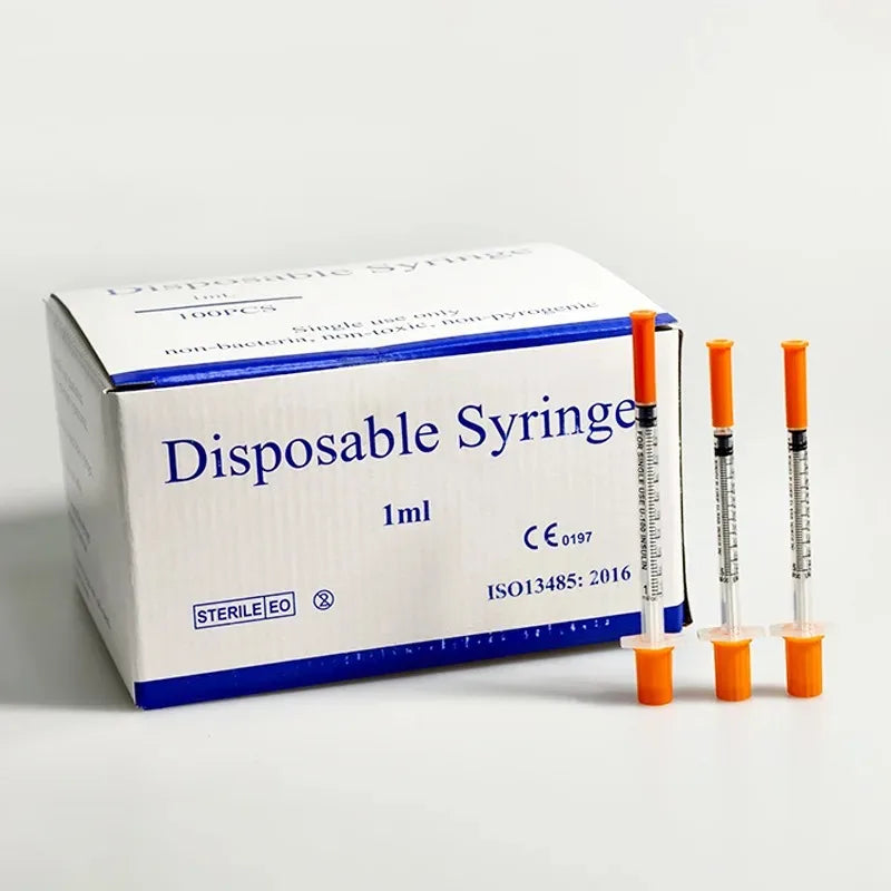 40/80PCS Disposable Veterinary Syringes - Sterile Insulin Needles for Pet & Animal Use