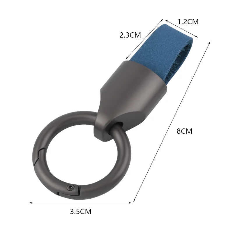 Luxury Leather Key Chain - Fashionable Durable Keychain for Men & Women, Car Key Ring Holder with Horseshoe Buckle, Gift Accessories