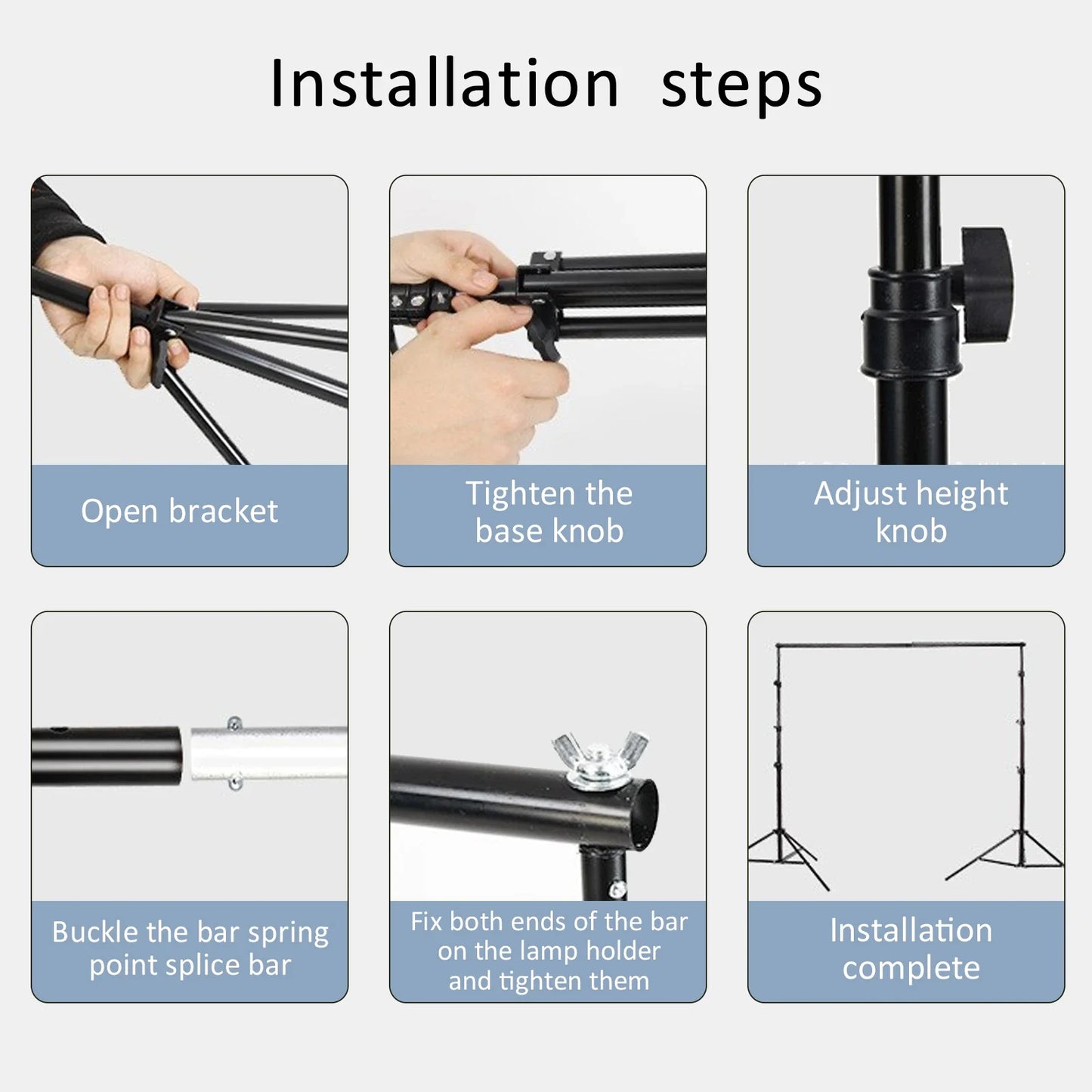 Photography Studio Backdrop Stand — Photo & Video Background Support System Kit