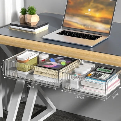 Invisible Pull-Out Storage Box – Large-Capacity Hanging Under-Desk Drawer Shelf Organizer