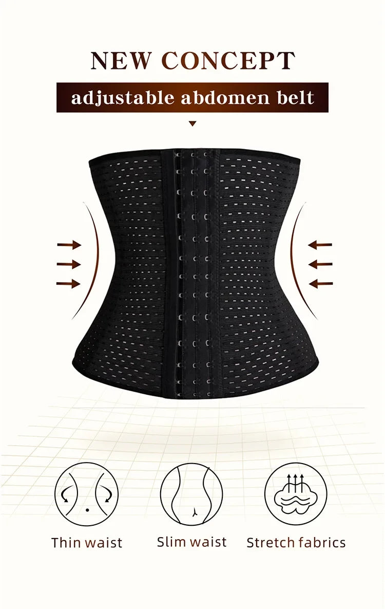 Women’s Waist Trainer & Body Shaper – Tummy Control Slimming Belt Corset, XS-6XL Abdomen Compression Fitness Shapewear