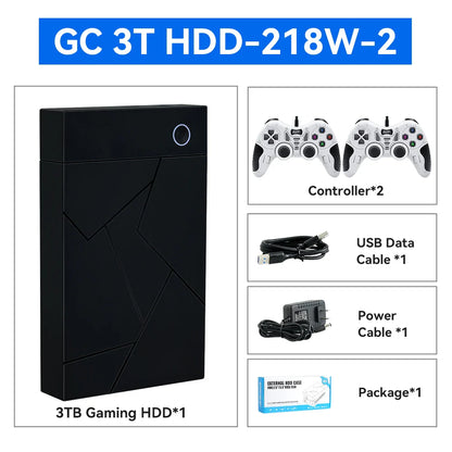 3TB Portable Gaming HDD – 17,300+ AAA/3D/Retro Games for PS4/PS3/PS2/Switch/Wii with LaunchBox/Retrobat/Playnite