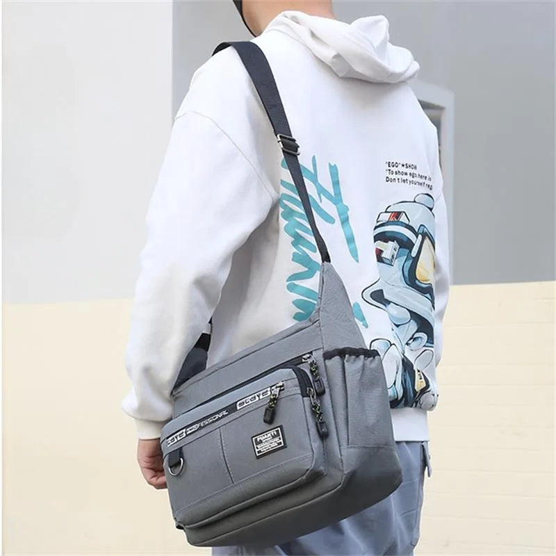 Men’s Messenger Bag – Waterproof Oxford Crossbody Shoulder Bag, Small Sling Pack for Work, Business, Satchel Purse