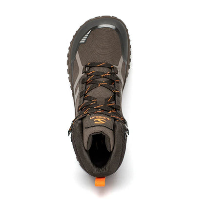 HOBIBEAR Mid-Top Barefoot Hiking Shoes – Unisex Wide Toe Lace-Up Non-Slip Trail Running Boots