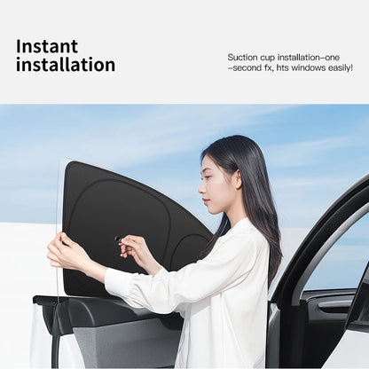 Tesla Model 3/Y Highland Juniper 2026 Side Window Sunshade with Suction Cups – Car Sun Protection Cloth Cover Accessory