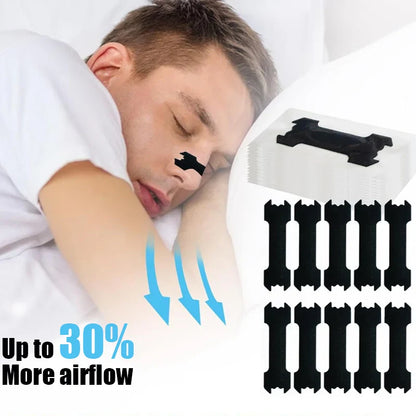 60/30/10PCS Black Nose Strips – Extra Strength Nasal Strips for Better Sleep, Non-Invasive Anti-Snoring Aid for Adults & Children