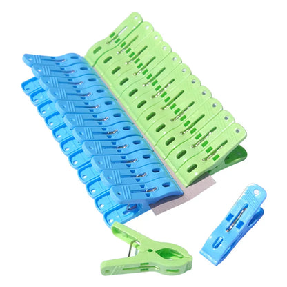 24PCS Plastic Clothes Clips – Strong Load-Bearing Pegs for Hangers, Drying Quilts & Clothes