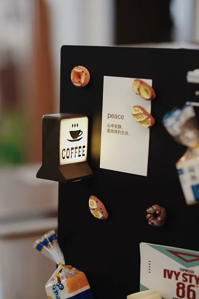 Coffee Shop Magnetic Fridge Stickers – Creative Convenience Store Light Signs, Luminous 711 Light Box Home Decor