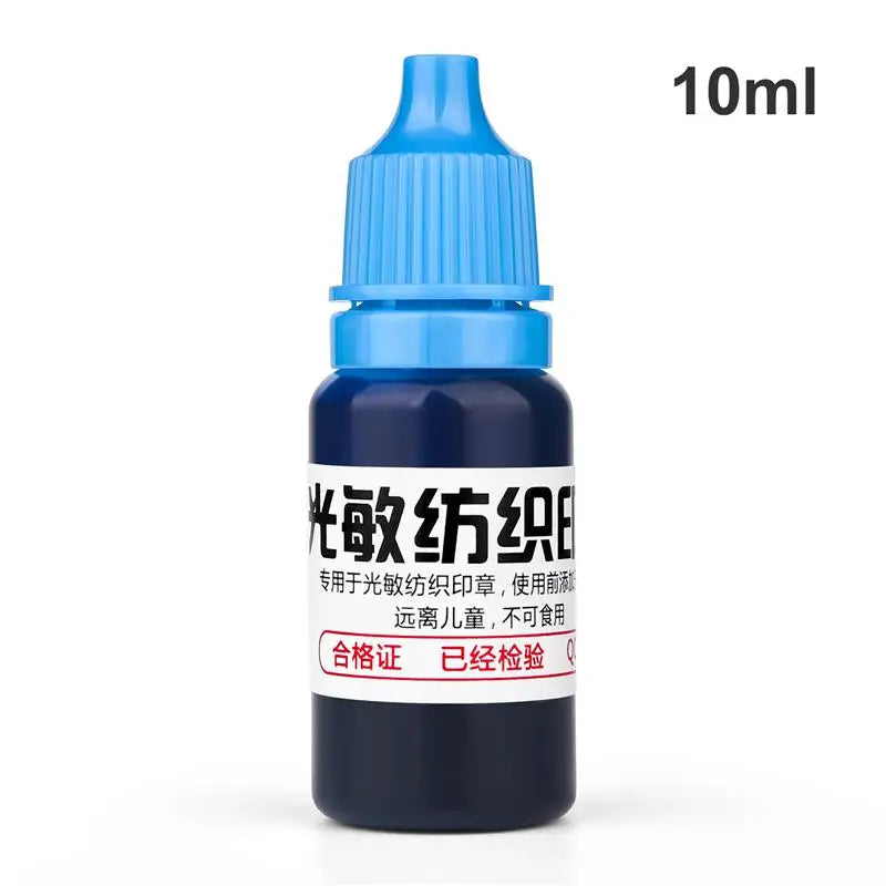 10ml Textile Ink for Clothes – Blue, Red & Black Waterproof Ink for Kids’ Name Stamps, Non-Fading