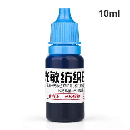 10ml Textile Ink for Clothes – Blue, Red & Black Waterproof Ink for Kids’ Name Stamps, Non-Fading