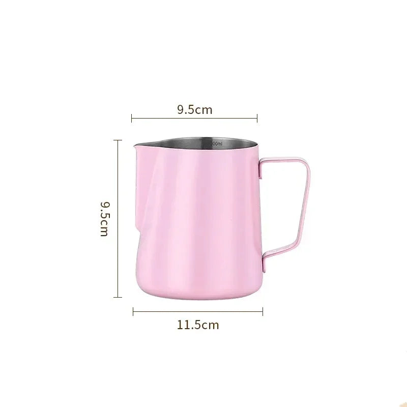 304 Stainless Steel Milk Frothing Pitcher with Measurement Scale – Barista Espresso Coffee Latte Art Jug for Café & Kitchen