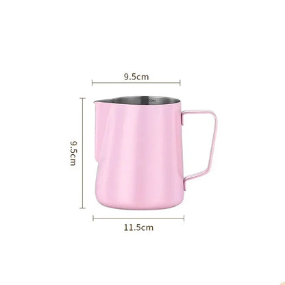 304 Stainless Steel Milk Frothing Pitcher with Measurement Scale – Barista Espresso Coffee Latte Art Jug for Café & Kitchen