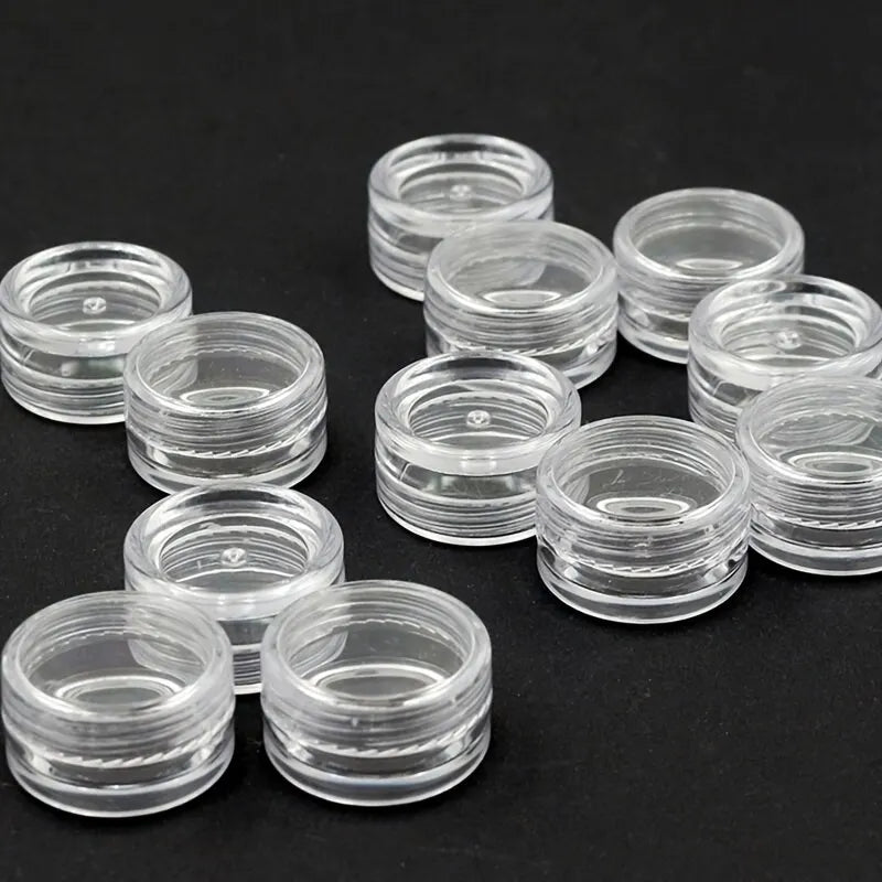 50Pcs Transparent Plastic Jewelry & Bead Storage Box Set – Small Round Containers for Makeup & Organizer