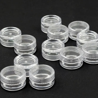 50Pcs Transparent Plastic Jewelry & Bead Storage Box Set – Small Round Containers for Makeup & Organizer