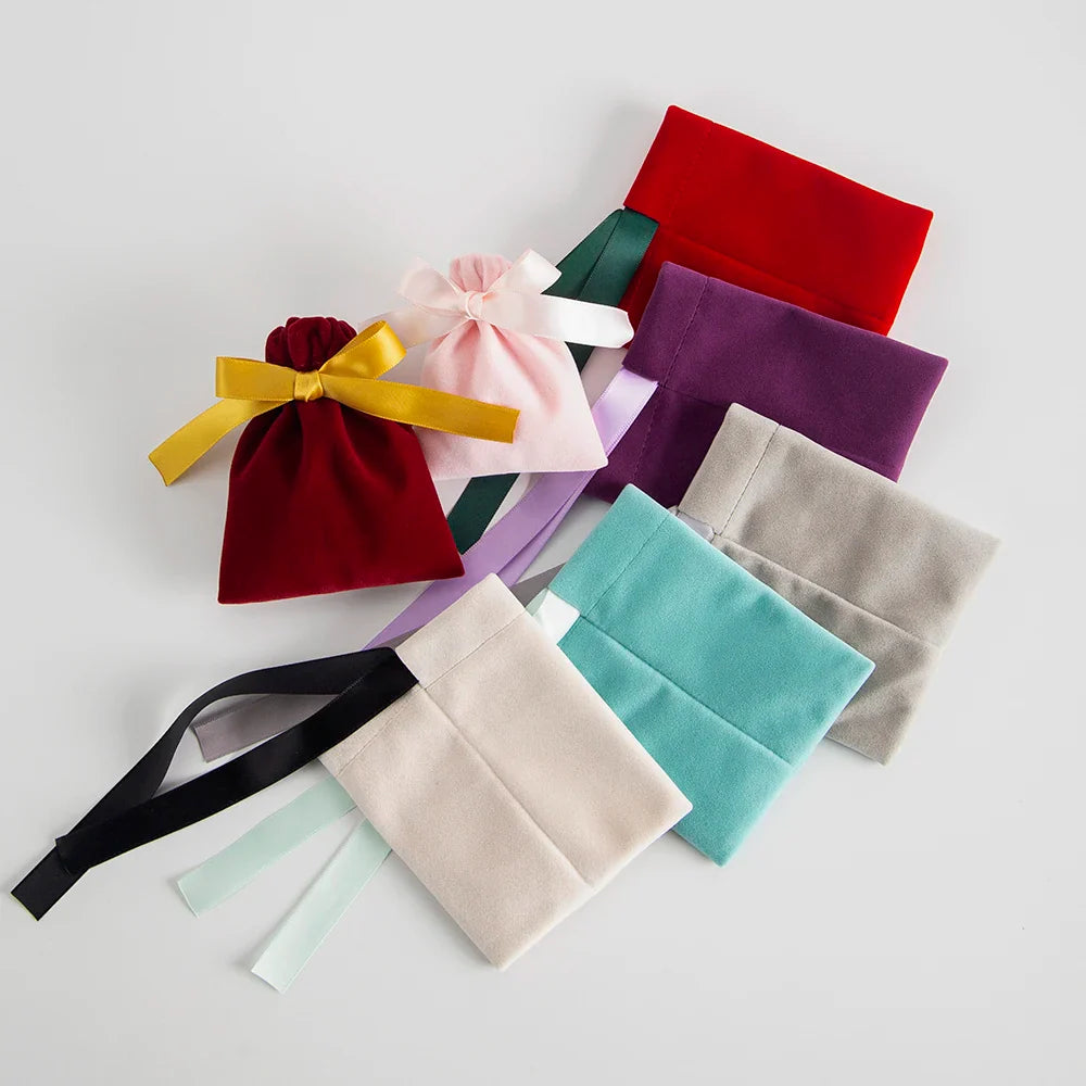 10PCS Purple Velvet Drawstring Bags — Jewelry Gift & Candy Storage Pouches