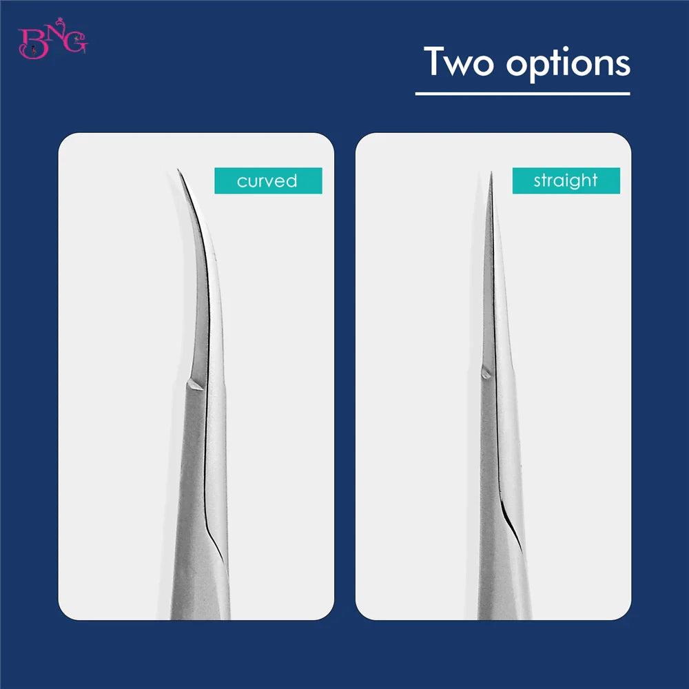 Stainless Steel Eyebrow Makeup Scissors – Curved & Straight Cuticle Trimmer Beauty Tool