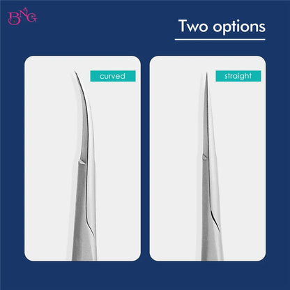 Stainless Steel Eyebrow Makeup Scissors – Curved & Straight Cuticle Trimmer Beauty Tool
