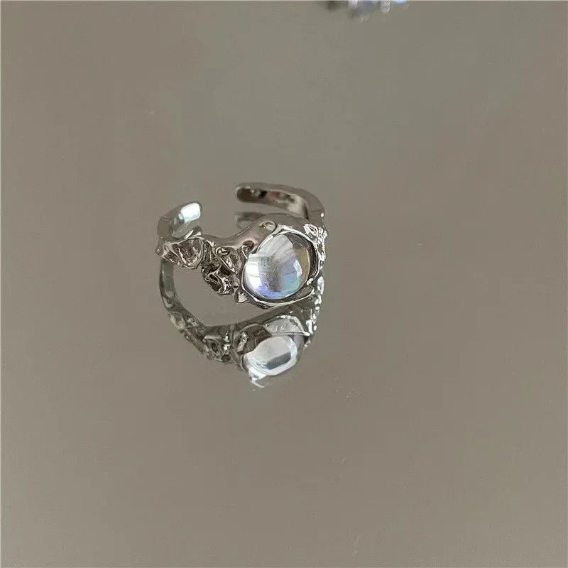 925 Sterling Silver Adjustable Ring — Unique Line Design for Women, Vintage Jewelry Gift