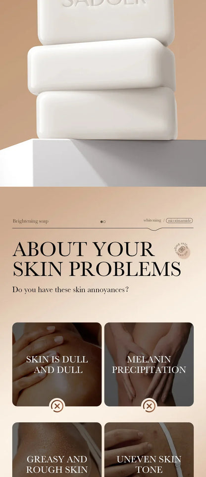 SADOER Niacinamide & Arbutin Facial Soap – Moisturizing, Brightening, Deep Cleansing Handmade Face & Body Wash Foam