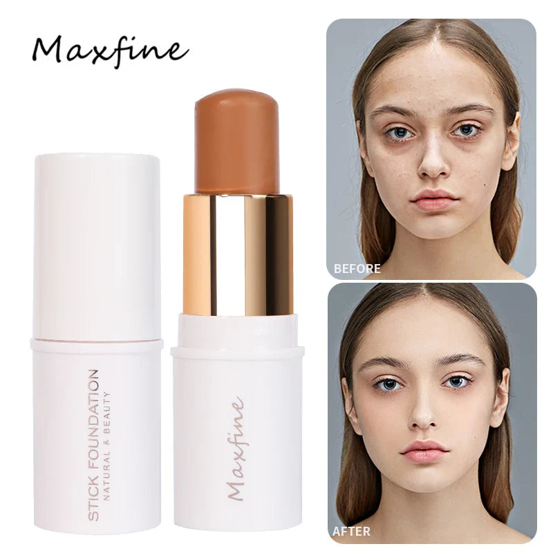 MAXFINE Foundation Stick – Long-Lasting, Blendable Creamy Formula for Shine-Free, Natural Finish – Cruelty-Free
