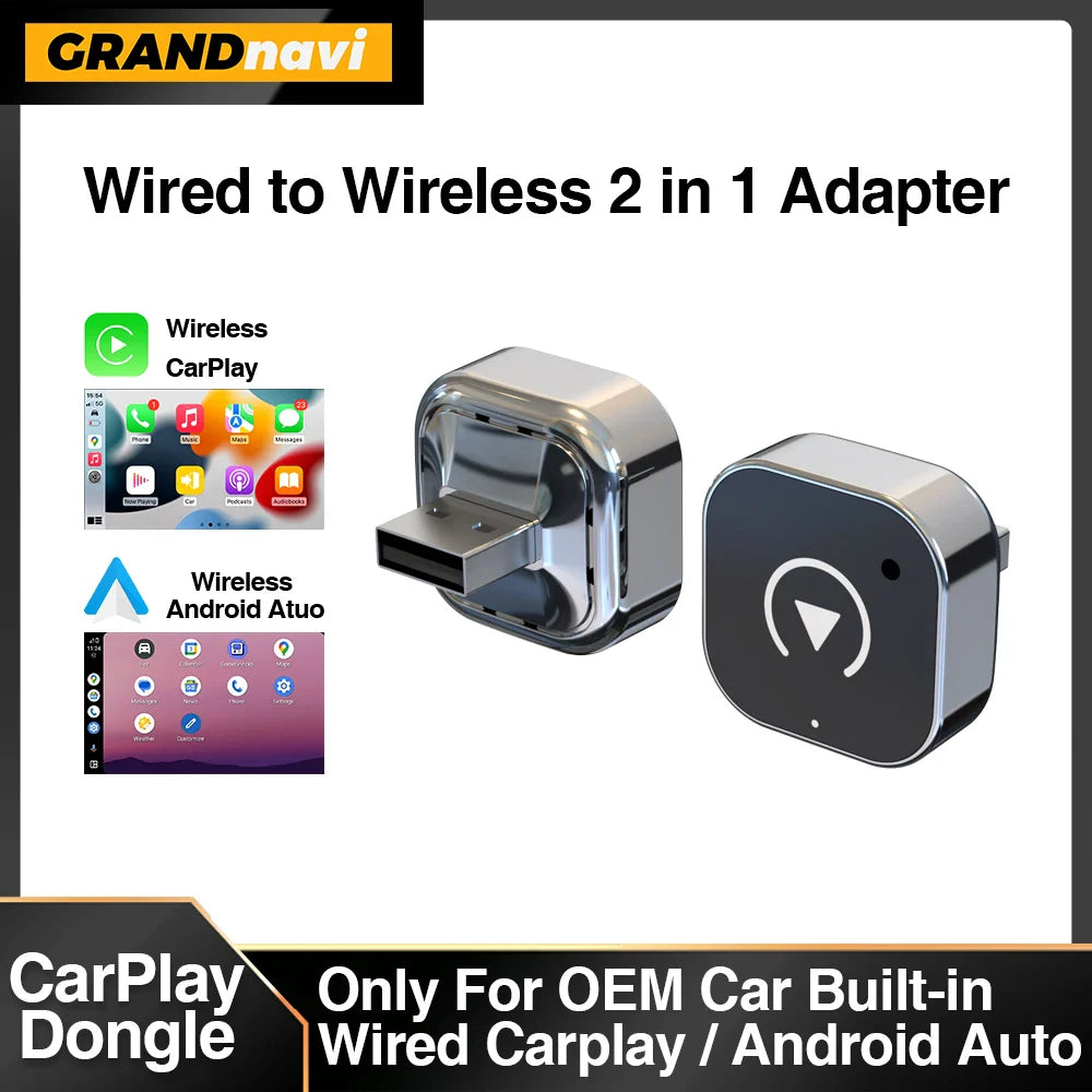 Wireless CarPlay & Android Auto Adapter — USB Smart Mini Box, Plug & Play, Universal for VW, Toyota, Nissan, Honda, Ford, Benz