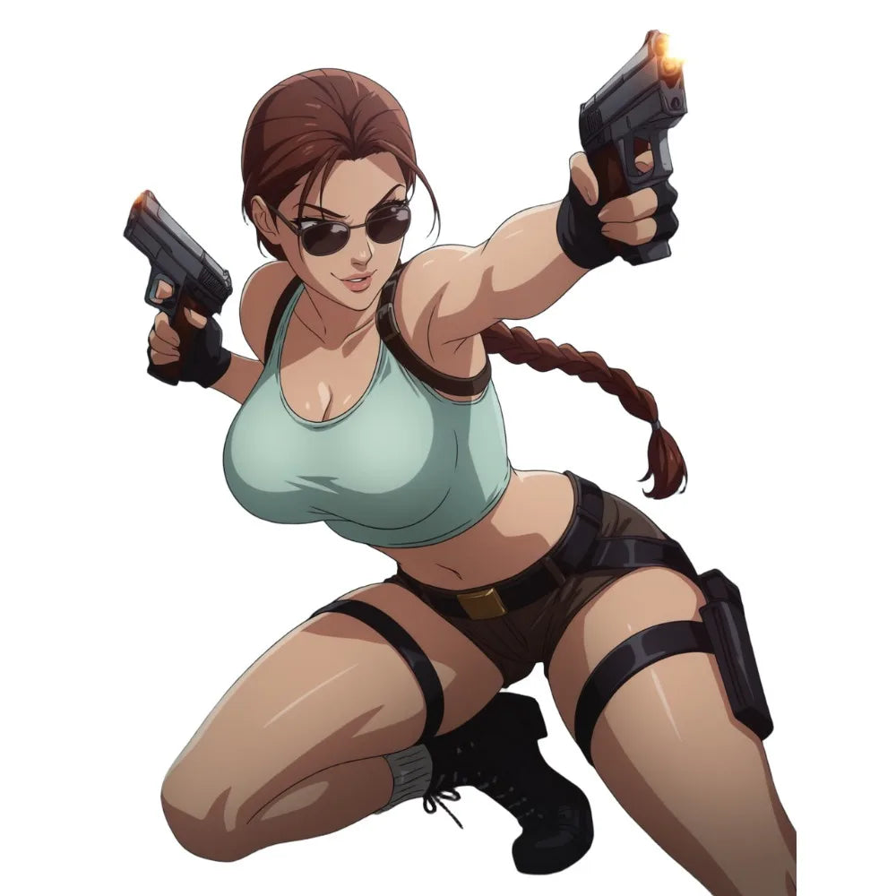 2pcs Lara Croft Car Decals - Weatherproof Vinyl Stickers for Cars, Laptops, Phones & Windows