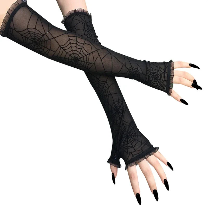 Warm Knitted Long Fingerless Gloves – Striped Elbow Mittens for Women, Fashion Christmas Gift