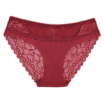 Women's Lace Sexy Underwear – Comfortable Soft Lingerie with Decorative Border, Breathable Low-Waist Briefs
