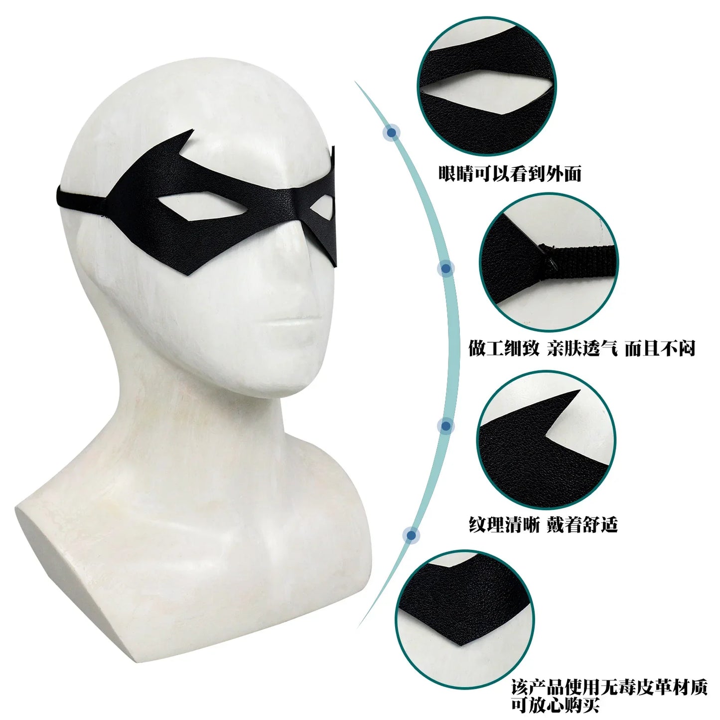 Bulex Nightwing Cosplay Costume – Adult Bat Superhero Outfit with Eye Mask for Halloween & Masquerade