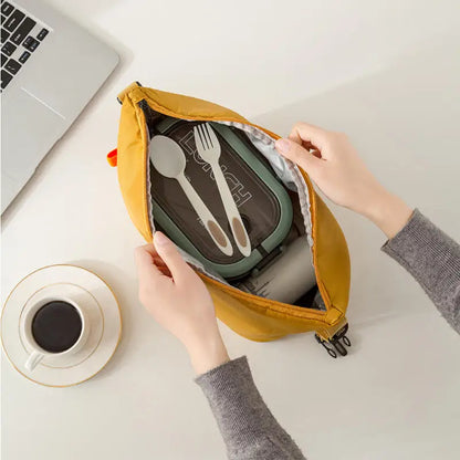 Insulated Lunch Pack Bento Bag — Aluminium Foil Portable Ice Bag for Picnic, Dinner & Food Storage Handbag