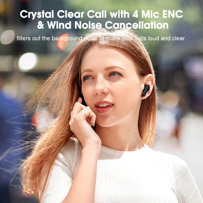 QCY T13 ANC Wireless Earphones - Bluetooth 5.3 TWS Noise Cancellation Headphones, 4 Mics ENC In-Ear Handfree Earbuds