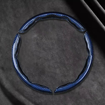 2/3PCS Universal Car Steering Wheel Cover — Laser Carbon Fiber, Silicone & 1K Microfiber Leather, Non-Slip PVC Booster