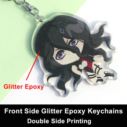 Custom Cartoon Keychains — Personalized Photo & Anime Transparent Hologram Acrylic Charm, Perfect Gift