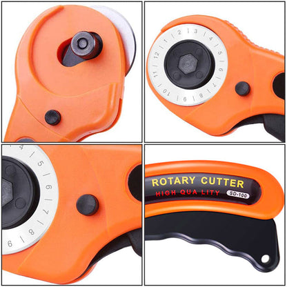 45mm Rotary Cutter Set – Ergonomic Leather & Fabric Cutting Tool for DIY Sewing, Quilting & Craft Projects
